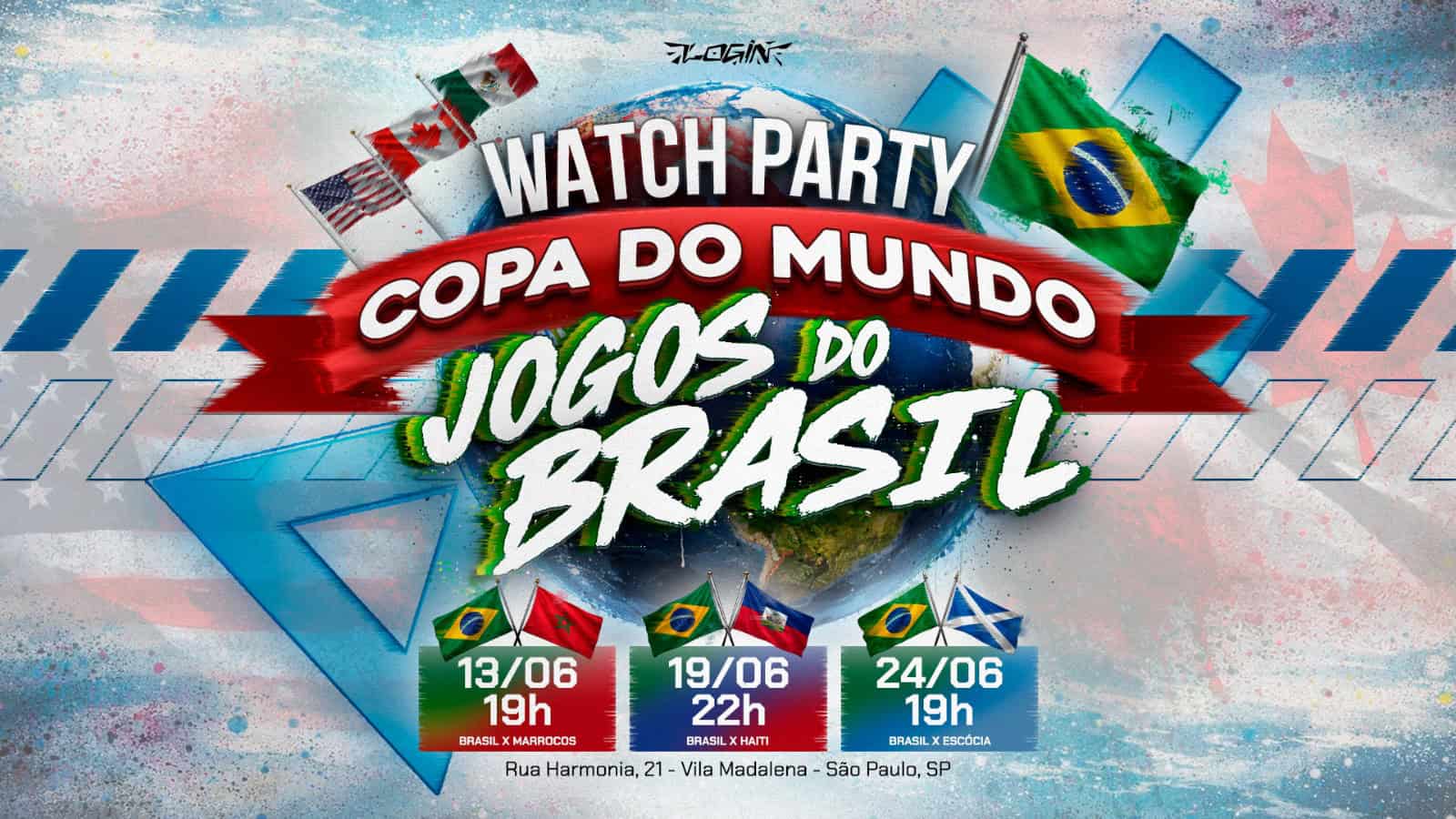 ⚽ 🇧🇷 WATCH PARTY - JOGOS DO BRASIL COPA DO MUNDO NA LOGIN